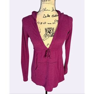 Old Navy 100% Cotton Maternity Hoodie Size S Plum Purple Tunic Top